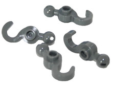 4 x LEGO® 30395 City, Haken 1x2 für Schiff, Kran in dark bluish grau