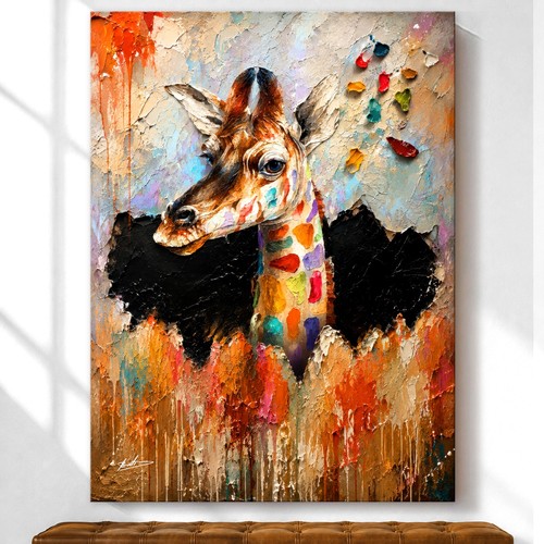 Leinwand bilder xxl - leinwand, giraffe