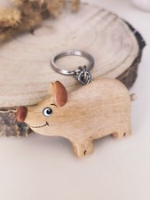 Holz Schweine Anhänger | Glücksbringer | Schwein Schlüsselanhänger