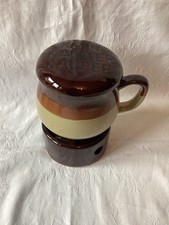 Mid-Century Keramik Tasse mit Deckel und Stövchen Tassenwärmer 70 er Jahre