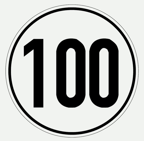 100 aufkleber oder - 100, km/h