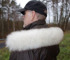 Polarfuchs Pelz Kapuze Kragen Blaufuchs Fellkragen für Parka Winterjacke Mantel