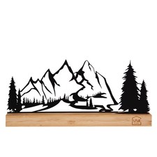 UNUS Aufsteller "Berglandschaft", Fensterdeko, schwarz, Stilvolle Dekoration