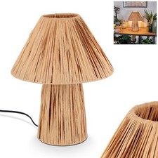 HOFSTEIN Ivrea Tischlampe Wohnzimmer Tischleuchte Metall/Papier Beige/Natur