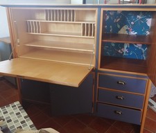 Sekretär Home-Office Meisterstück Schreibtisch Hochwertige Hartholz Vintage 