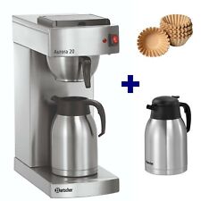 Gastronomie Kaffeemaschine + extra Isolierkanne Edelstahl + Korbfilter Gastro