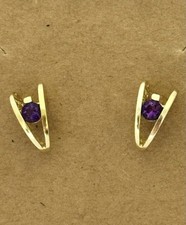 Ohrringe Ohrstecker  mit Amethyst  von Scala Gold 375 / 9  Karat