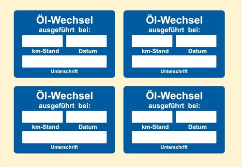 ölwechsel aufkleber - Ölwechsel,