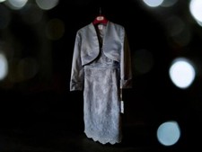 Silberes Abendkleid & Bolero