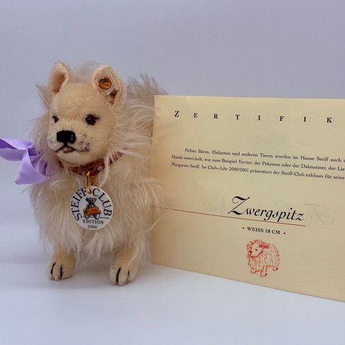 Steiff hund zwergspitz 420207 - zwergspitz,