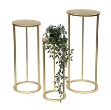 Blumenhocker Metall Gold Rund