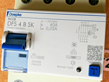 FI Schutzschalter Typ B, WIE NEU, 40A 30 mA, Doepke DFS 4 B SK, F2