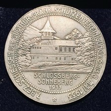 1933 Sonneberg Schlossberg Schützenvereinigung  Historischer Token Hindenburg