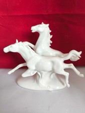 Grafenthal Porzellanfigur Zwei Pferde Weiß Handarbeit Germany Vintage
