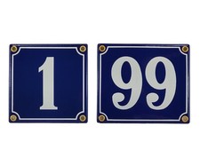 Emailleschild Hausnummer Blau