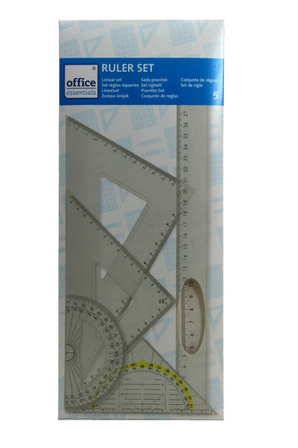5tlg geometrie lineal set - 5tlg.,