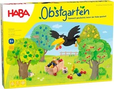 Haba 4170 - Obstgarten Spannendes Würfelspiel, mit 40 Früchten aus Holz, Kinder