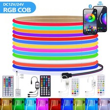 LED COB Streifen Dimmbar 12V 24V RGB Band Stripe keine Lichtpunkte WIFI Alexa