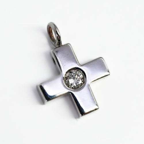 18ct white gold round diamond - 18ct,
