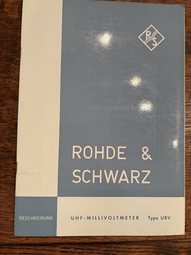 Rohde schwarz urv - schwarz,
