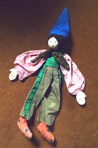 Große alte stoffpuppe kasper - stoffpuppe,