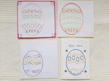 4 Grußkarten mit Fadengrafik und passendem Umschlag * Ostern * Zum Weiterbasteln