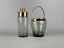60s70s Bar Set Cocktailshaker&Eiskübel Rauchgas Design Mid Century Vintage 