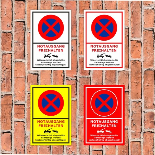 Schild notausgang freihalten - schild,