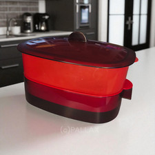 TUPPERWARE MULTI-MICRO-DÄMPFER ROT DAMPFGAREN IN MIKROWELLE