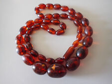 ART DECO Bernstein Oliven Kette 60 cm