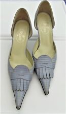 Damenschuhe Pumps Elégance graues Nappaleder Reptilprägung hellgrau gebraucht