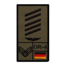 Bundeswehr Rank Patch mit Dienstgrad, Nato-Rang & US-Rank Luftwaffe 9,8 x 5,6 cm
