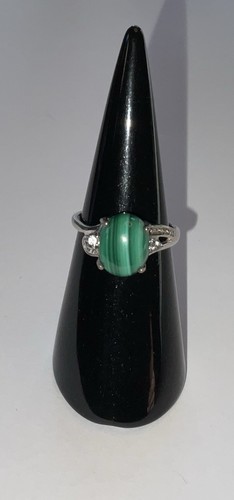 Ring 925 silber malachit - -,