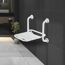 Duschklappsitz Wandmontage ABS Duschstuhl Badehilfe Duschsitz Klappbar bis 120kg