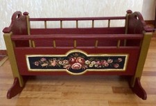 Wunderschöne alte Kinderwiege,Kinderbett,Antik um 1900,Einzelstück,handbemalt,