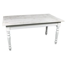 Esstisch 160 x 90 cm Küchentisch Landhaus Tisch Shabby altweiß - hellgrau