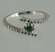 Grün Diamant Solitaire 0.18 Karat Rund Brillantschliff Certified Geburtstag Ring