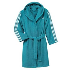 adidas Performance ESS Bathrobe 3 Stripes Kinder Bademantel hochwertig Petrol Bl