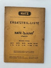 Original Ersatzteilliste Hatz Diesel luftgekühlt Motor Typ ES71 ES75 ES79 ES780