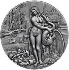 Cameroon 2023 2000 Francs LEDA AND THE SWAN 2 Oz silber Münze