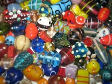 GLASPERLEN MIX/PERLEN MIX 150 g BUNTE LAMPWORK PERLEN/FANCY/BUNTE MISCHUNG 