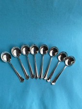 8 sehr gut erhaltene 90er versilberte Suppentassenlöffel, Chippendale, WILKENS