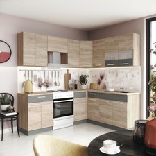 Küchenzeile Eckküche Winkel Küche Einbauküche ALINA Sonoma Eiche 180x220 cm