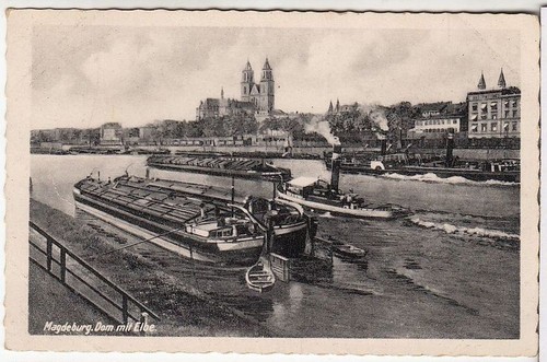 Magdeburg dom mit elbe - ak,