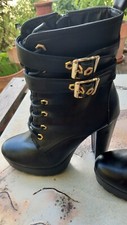 Plateau Stiefel schwarz Gothic Boots Lolita Cosplay Larp Gr. 39