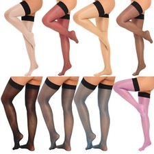 Damen Dehnbare Feinstrumpfhose Glänzende Damenstrümpfe Oberschenkel Netzstrümpfe