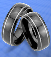 2 st. WOLFRAM RINGE TRAURINGE  inkl. LASERGRAVUR , Black Line -- JW36