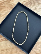 Echte Elfenbein Schmuck Halskette kleine Perlen Kugeln beige Ivory creme 38 cm