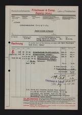 ASPERG, Rechnung 1935, Frischauer & Comp. Lack-Firnis-Fabriken