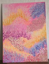 leinwand 30x40 cm  Ölkreide Kunstwerk  ohne Rahmen abstrakt  StilVrei art Unikat